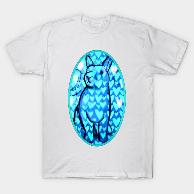 Blue Bunny T-Shirt by YollieBeeArt